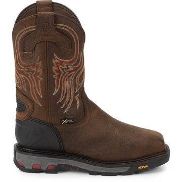 Justin Men's Driscoll 11" Waterproof EH Met-Guard Steel Toe Boots, WK2112, Brown