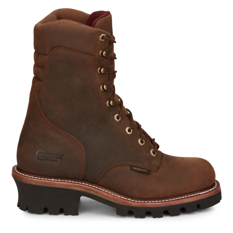 Chippewa Men's Super DNA 9" Logger Waterproof Insulated EH Soft Toe Boots, 59408, Tan