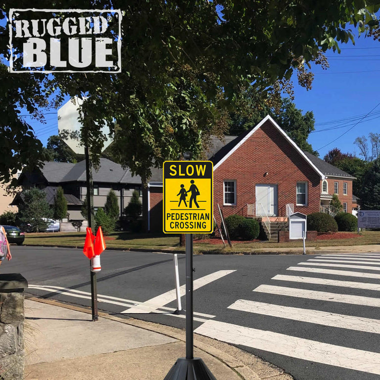 Slow Pedestrian Crossing Sign, 18 in x 12 in, Engineer Grade Reflective Aluminum