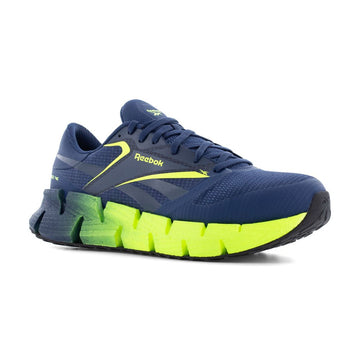 Reebok Men's FloatZig Athletic EH Composite Toe Work Shoes, Blue/Lime - RB3032