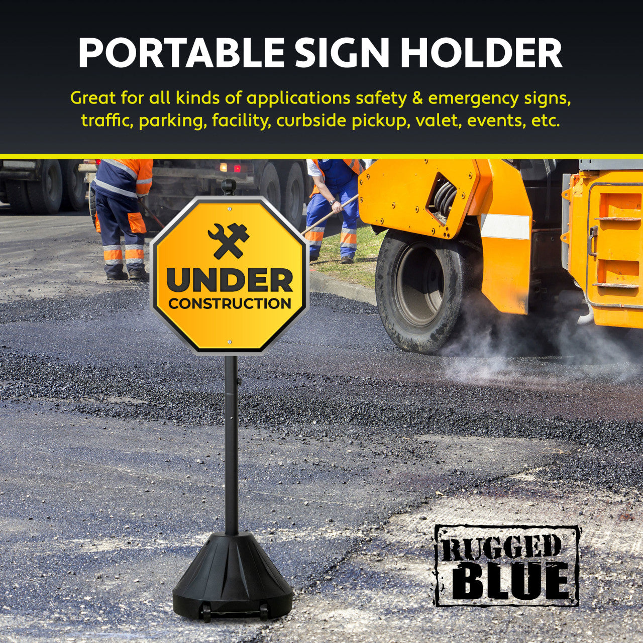 Rugged Blue Portable Sign Holder 60"