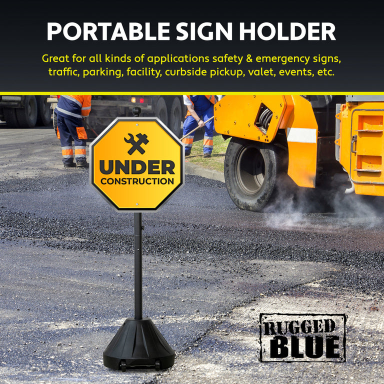 Rugged Blue Portable Sign Holder 60"