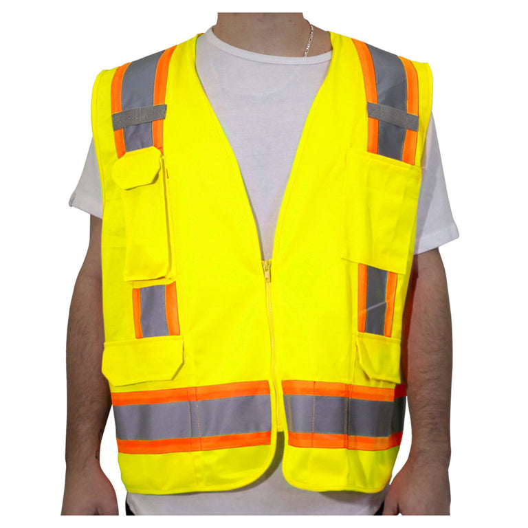 Rugged Blue Type R Class 2 High-Vis Two-Tone Surveyor Mesh Back Safety Vest