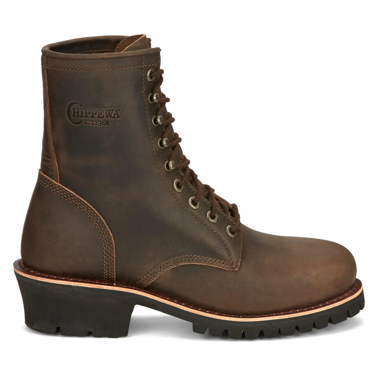 Chippewa Men's Classic 2.0 8" Logger EH Steel Toe Boots, NC2091, Brown