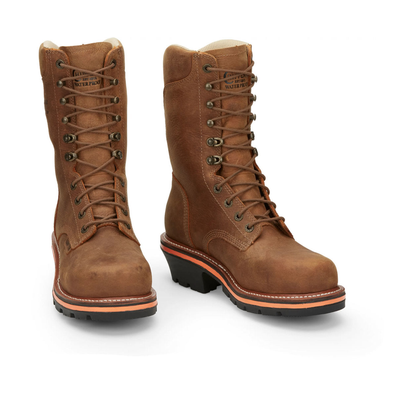 Chippewa Men's Thunderstruck 10" Logger Waterproof EH Nano Composite Toe Boots, TH1030, Brown