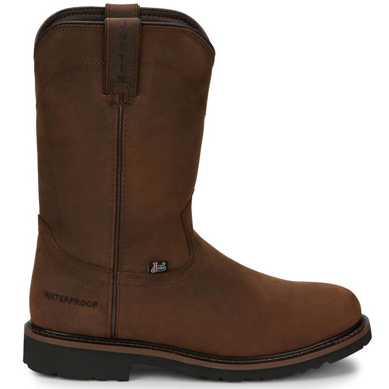 Justin Men's Drywall 10" Waterproof EH Soft Toe Boots, SE4960, Brown