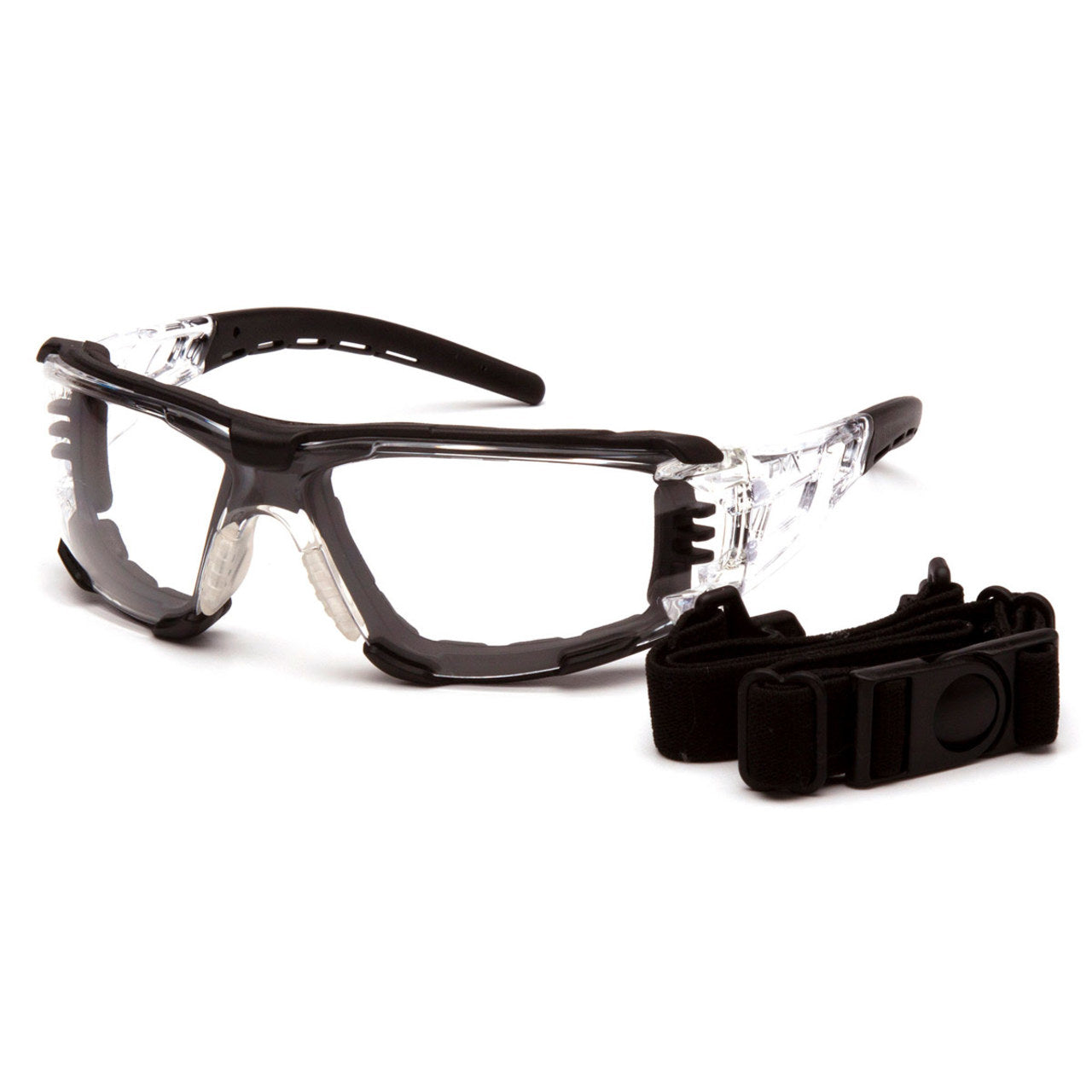 Pyramex Fyxate Foam Padded Sealed Safety Glasses, Black Temples