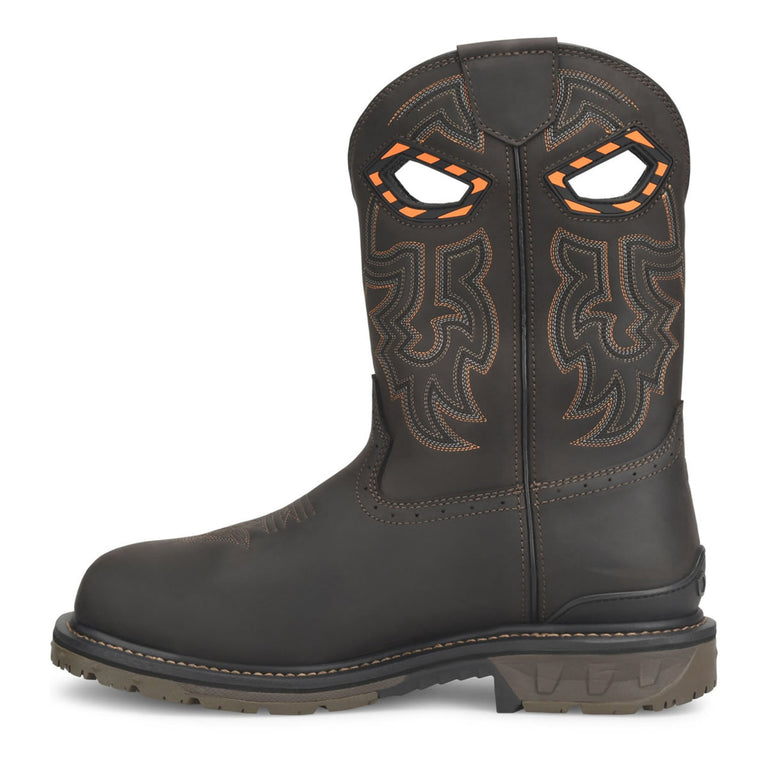 Phantom Rider Men's Bruner 11" EH Met-Guard Composite Toe Boots, PH5011, Dark Brown