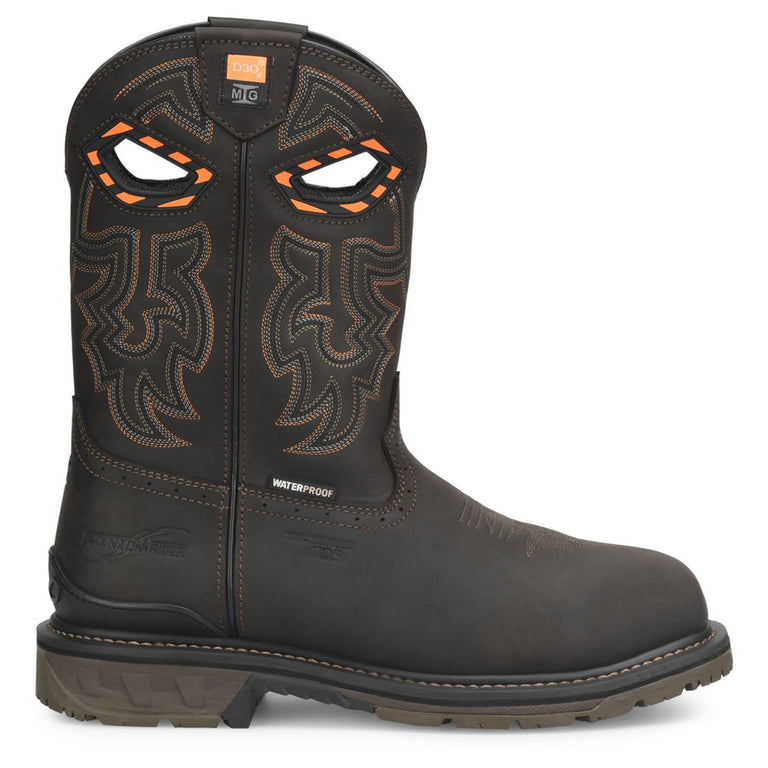 Phantom Rider Men's Bruner 11" EH Met-Guard Composite Toe Boots, PH5011, Dark Brown