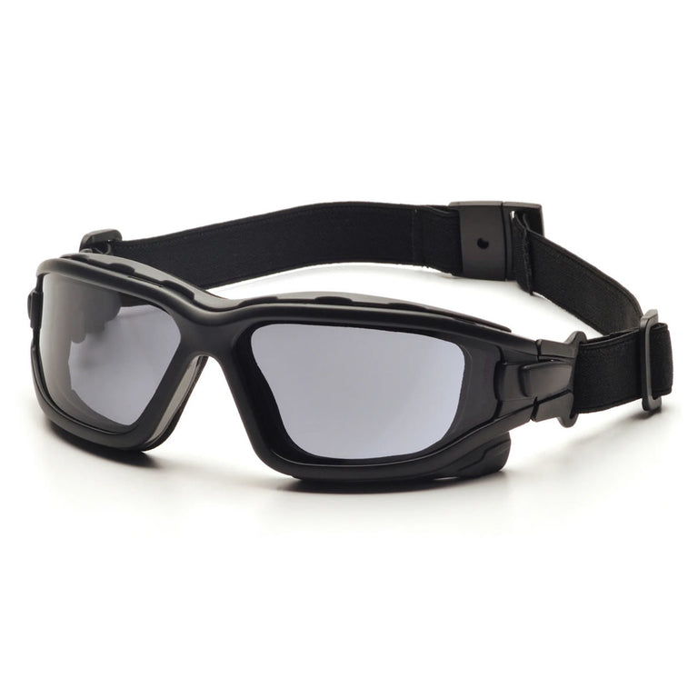 Pyramex I-Force Slim Dual Pane Sealed Safety Glasses, H2X Anti-Fog Lens, Black Frame/Strap