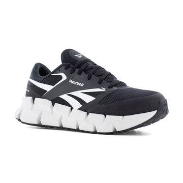 Reebok Men's FloatZig Athletic EH Composite Toe Work Shoes, Black/White - RB3033