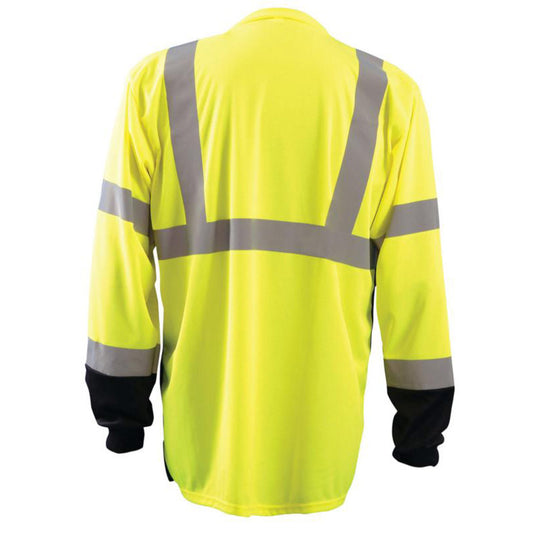 Custom OccuNomix Type R Class 3 High-Vis Black Bottom Long Sleeve T-Shirt, LUX-LSETPBK