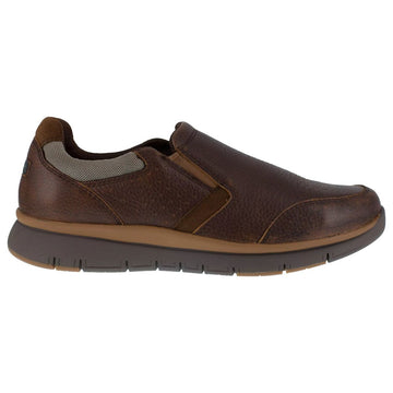 Rockport Works Men's Primetime Casuals Slip-On ESD Steel Toe Shoes, Brown - RK5710