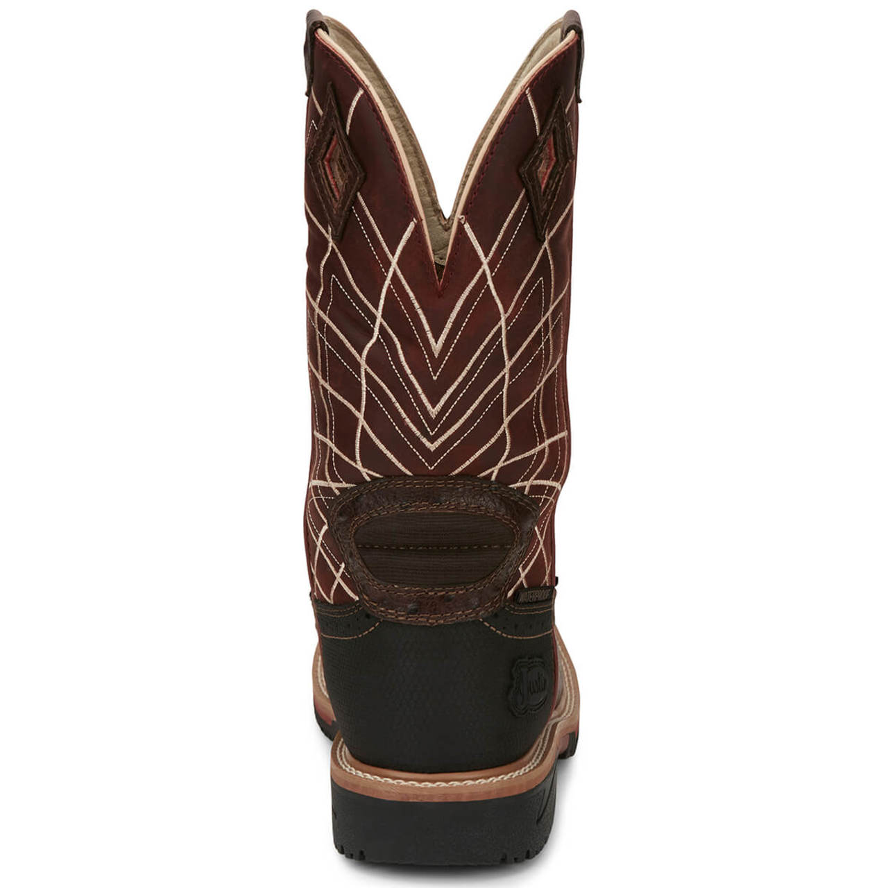 Justin Men's Derrickman 12" Waterproof EH Composite Toe Boots, SE4835, Brown
