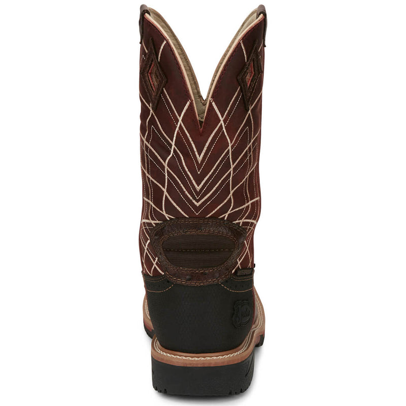 Justin Men's Derrickman 12" Waterproof EH Composite Toe Boots, SE4835, Brown
