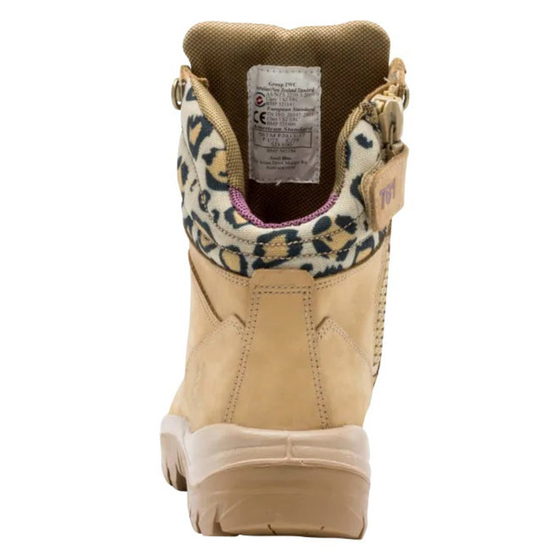Steel Blue Ladies Jungle Print Southern Cross Zip 6" EH Steel Toe Boots, 812861W, Sand