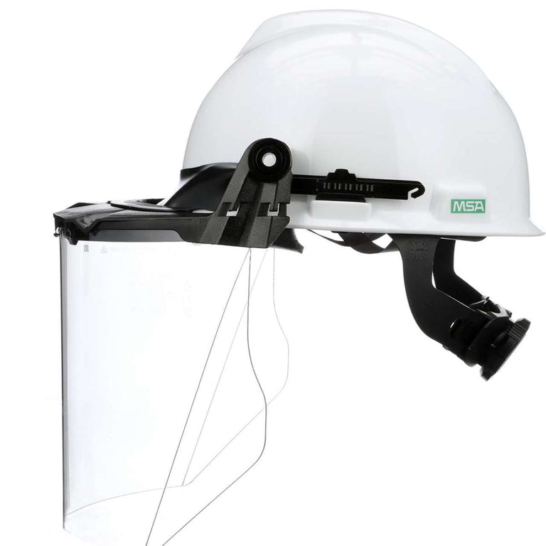 MSA V-Gard Accessory System kit with V-Gard Cap, White, For Slotted Caps w/Clear PC Visor - 10118695