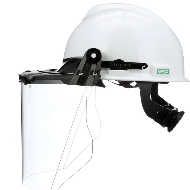 MSA V-Gard Accessory System kit with V-Gard Cap, White, For Slotted Caps w/Clear PC Visor - 10118695