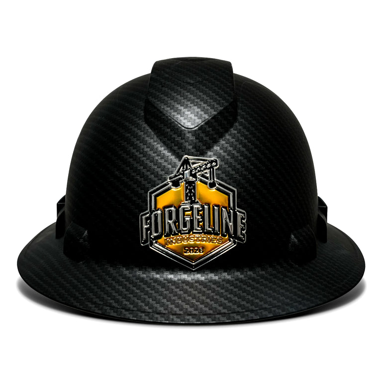 Custom 3D Pyramex Ridgeline Vented Full Brim Hard Hat 4-Point Ratchet Suspension