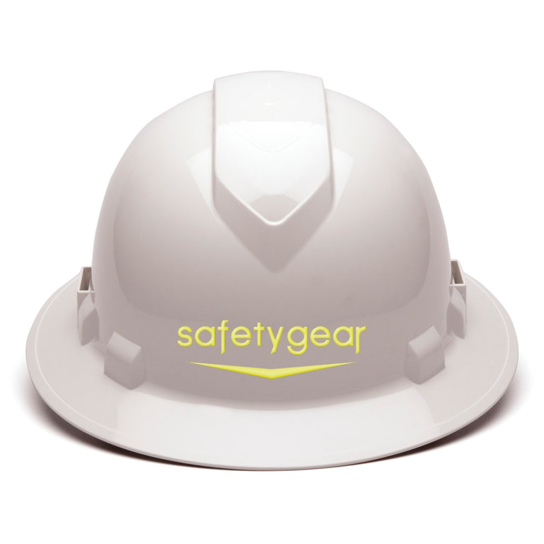 Custom 3D Pyramex Ridgeline Vented Full Brim Hard Hat 4-Point Ratchet Suspension