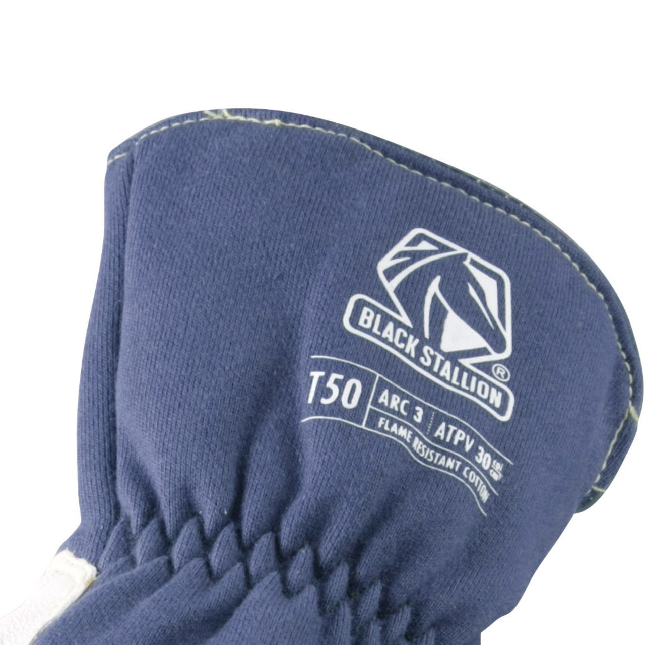 Black Stallion T50 Premium Grain Goatskin Flame Resistant TIG Welding Gloves, Blue/White/Gray