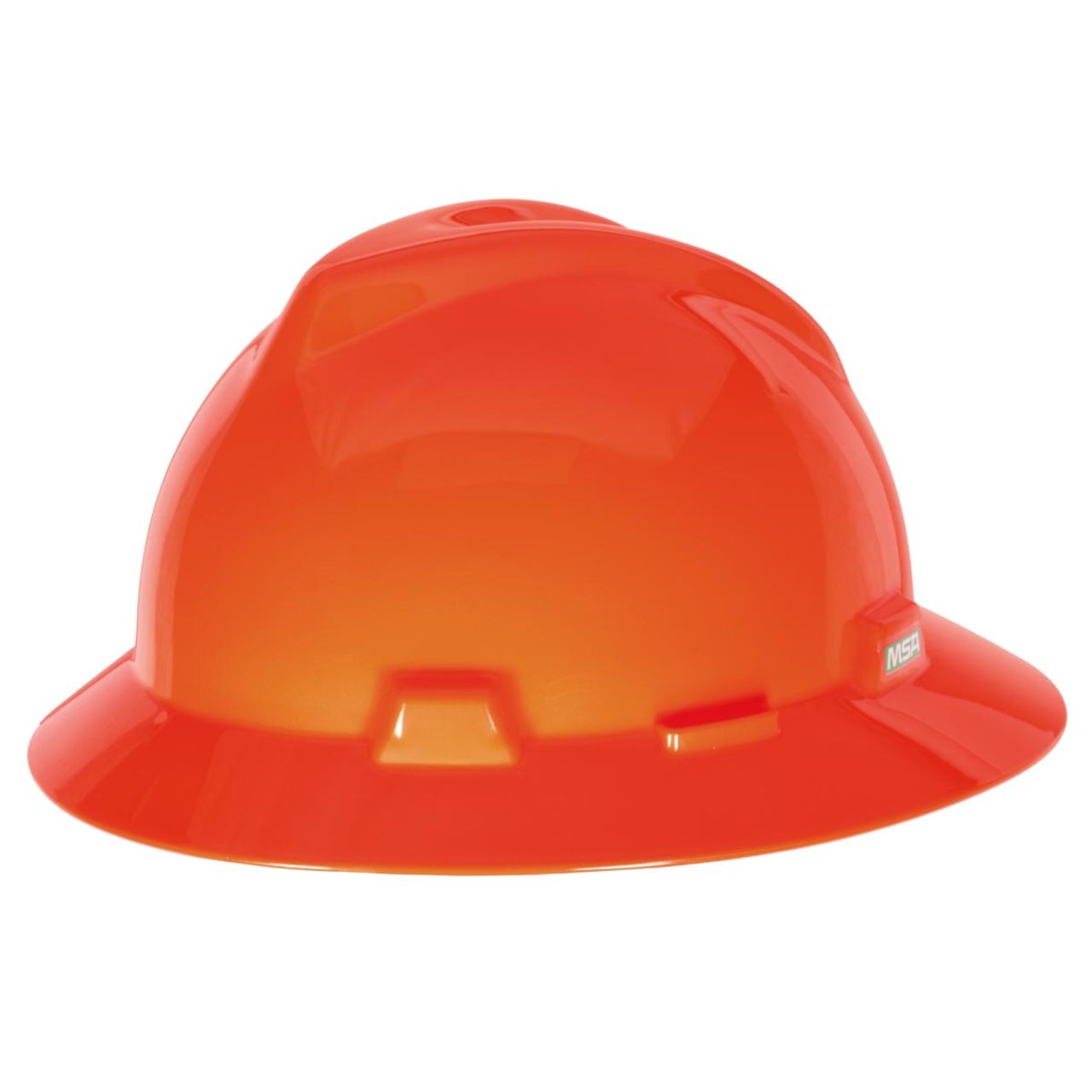 Custom MSA V-Gard Full Brim Hard Hat, Fas-Trac III Ratchet Suspension