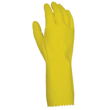 Task CHEM101 Chemical Resistant 13” Flock Lined 18 mil Latex Gloves, CH2118-12, Yellow