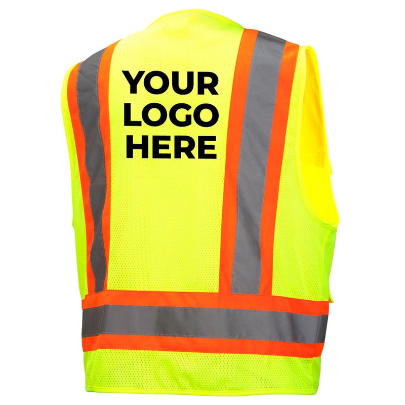 Custom Pyramex RVZ24 Type R Class 2 Hi-Vis Surveyor's Mesh Back Safety Vest