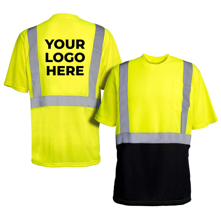 Custom Rugged Blue Type R Class 2 Hi-Vis Black Bottom Short Sleeve T-Shirt