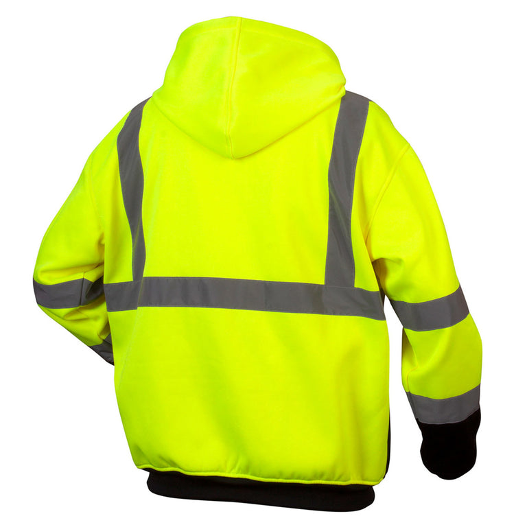 Custom Pyramex RZH33 Type R Class 3 High-Vis Black Bottom Hooded Sweatshirt
