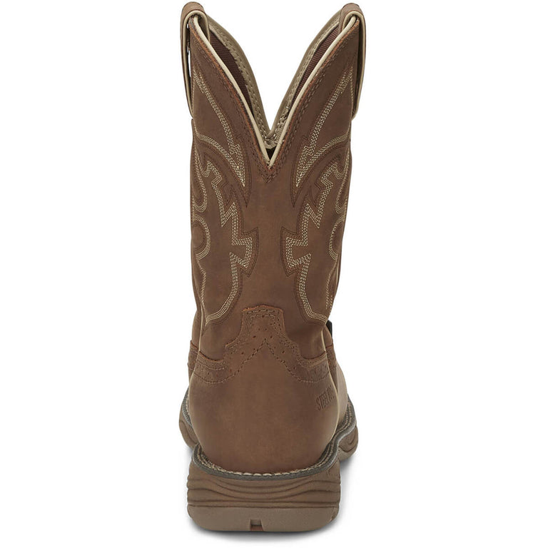 Justin Men's Rush 11" Waterproof EH Steel Toe Boots, WK4331, Tan