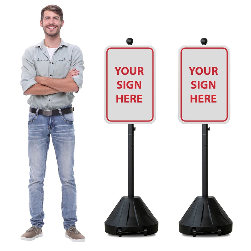 Rugged Blue Portable Sign Holder 60", 2 Pack