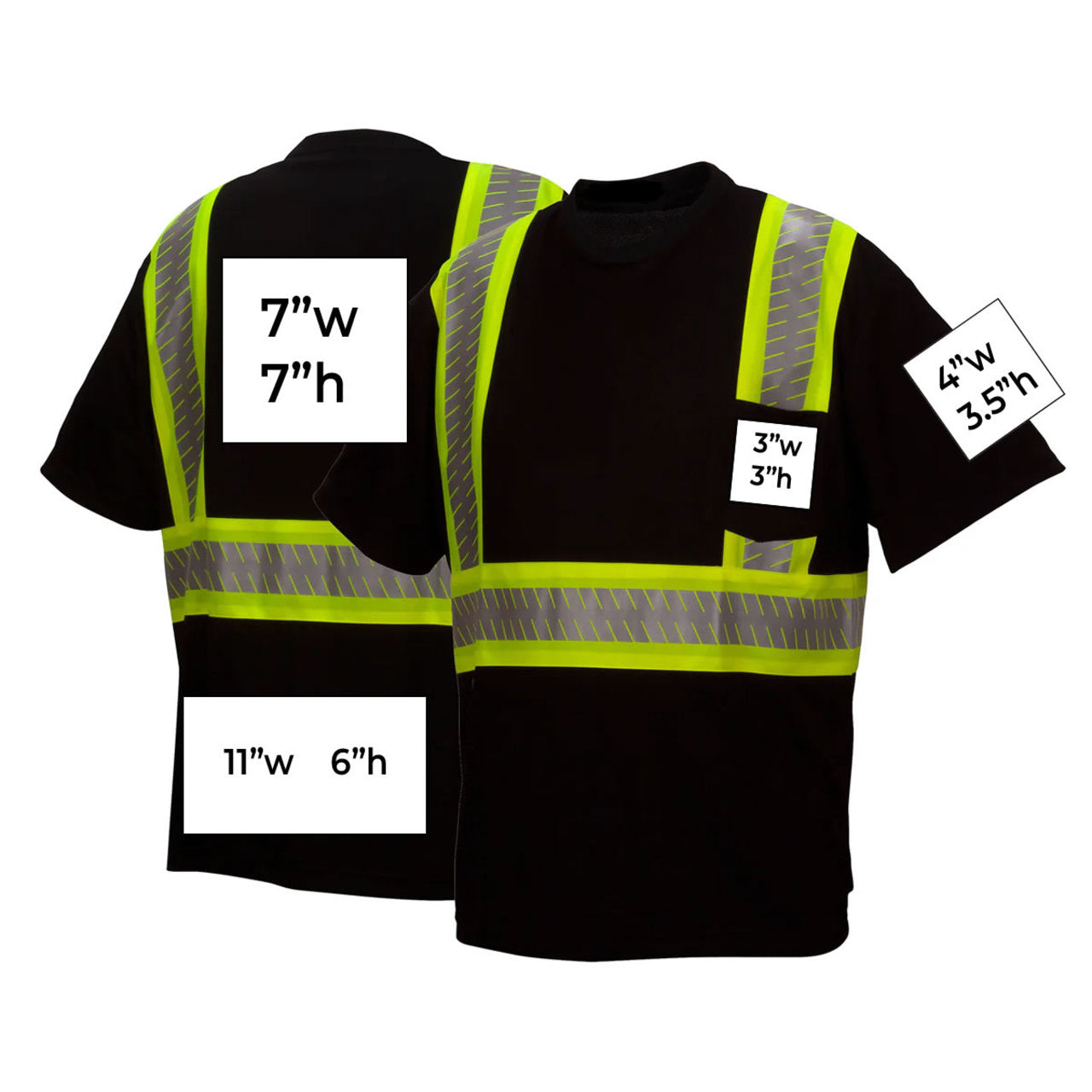 Custom Pyramex RTS23 Type O Class 1 Enhanced Visibility Short Sleeve T-Shirt, Black