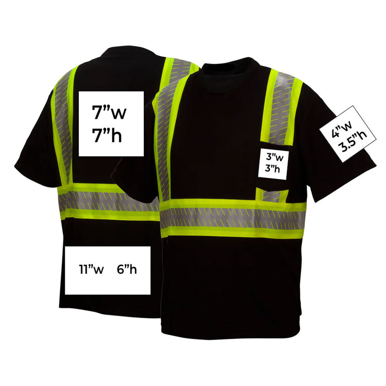 Custom Pyramex RTS23 Type O Class 1 Enhanced Visibility Short Sleeve T-Shirt, Black