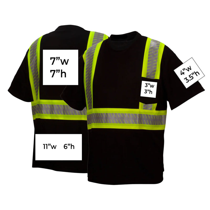 Custom Pyramex RTS23 Type O Class 1 Enhanced Visibility Short Sleeve T-Shirt, Black