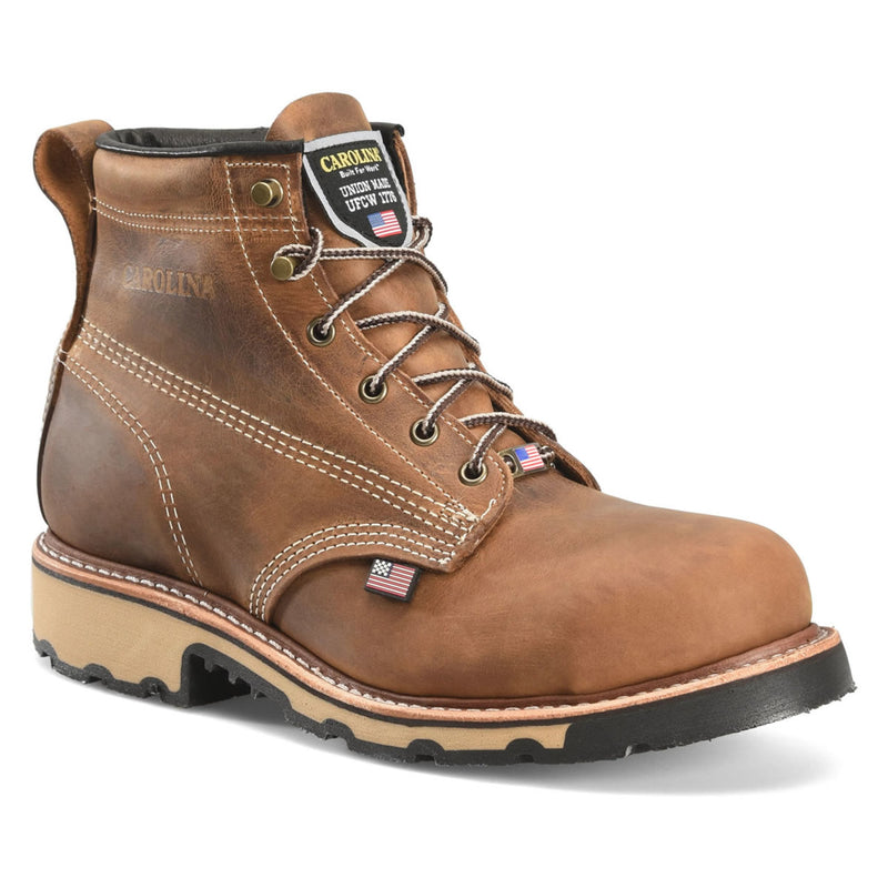 Carolina Men's Ferric USA 6" EH Steel Toe Boots, CA7829, Brown
