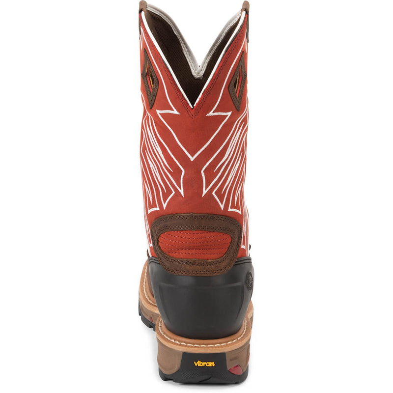 Justin Men's Roughneck 12" Waterproof EH Steel Toe Boots, WK2115, Brown