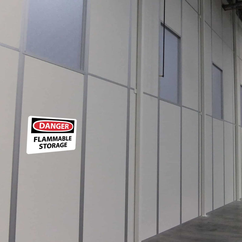 Danger Flammable Storage, 10x14 Vinyl Sign