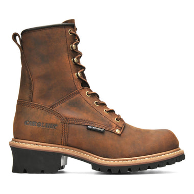 Carolina Men's Elm 8" Loggers Waterproof EH Soft Toe Boots, CA8821, Copper Crazy Horse