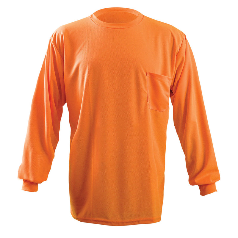 OccuNomix Hi-Vis Birdseye Long Sleeve T-Shirt, LUX-XLSPB
