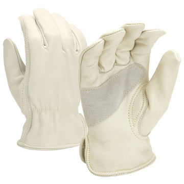 Pyramex GL2005K Premium Grain Cowhide Leather Driver Gloves, Natural