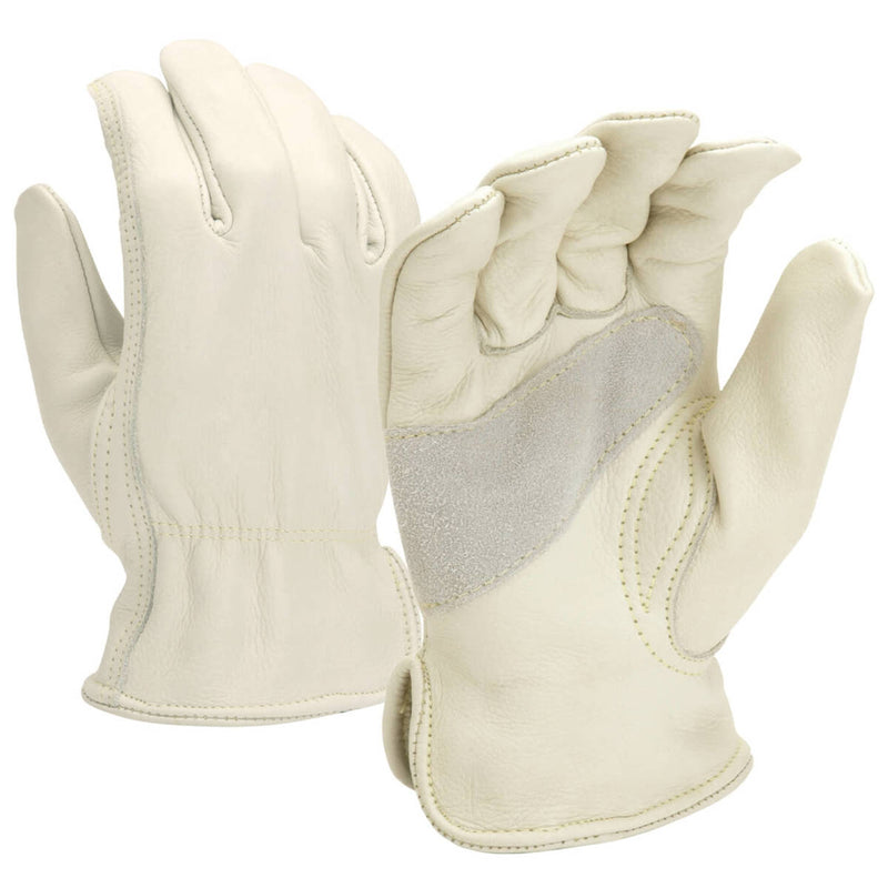 Pyramex GL2005K Premium Grain Cowhide Leather Driver Gloves, Natural