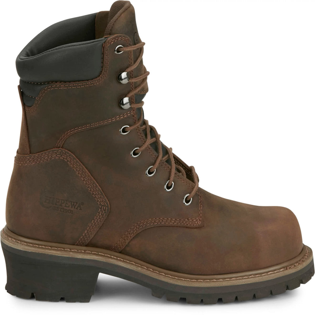 Chippewa Men's Hador 8" Logger EH Steel Toe Boots, 55026, Brown