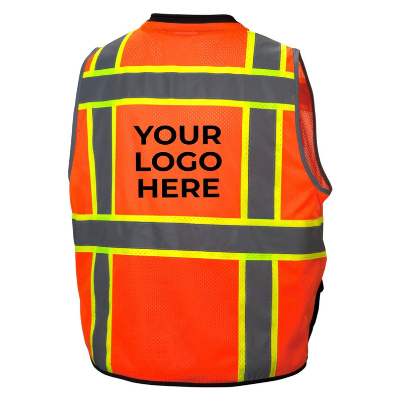 Custom Pyramex RVZ44B Type R Class 2 Hi-Vis Two-Tone Black Bottom Mesh Safety Vest