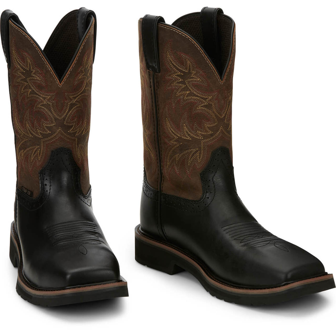 Justin Men's Driller 11" Black EH Composite Toe Boots, SE4818, Black