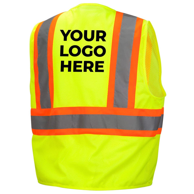 Custom Pyramex RVZ22 Type R Class 2 Hi-Vis Contrasting Trim Mesh Safety Vest
