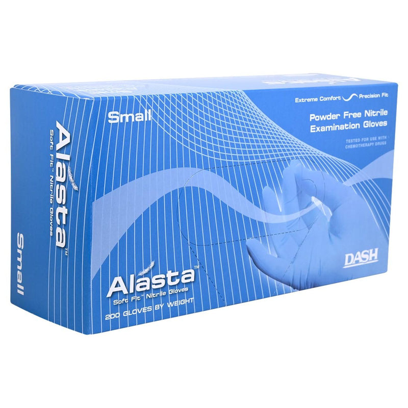 DASH Alasta 200 Nitrile Exam Grade Disposable Gloves, Violet Blue, 3.1 mil, Box of 200