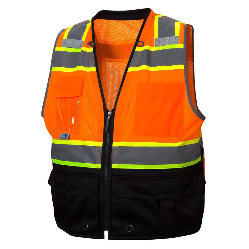 Custom Pyramex RVZ44B Type R Class 2 Hi-Vis Two-Tone Black Bottom Mesh Safety Vest