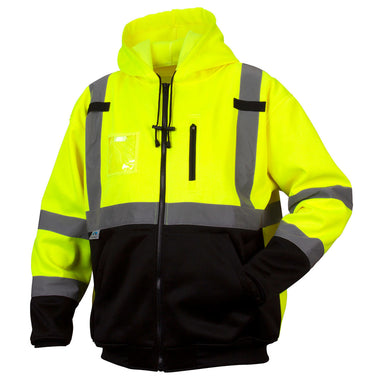 Pyramex RZH33 Type R Class 3 Hi-Vis Black Bottom Hooded Sweatshirt