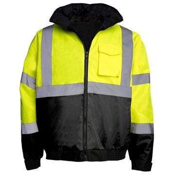 Rugged Blue Type R Class 3 Hi-Vis Black Bottom Bomber Jacket